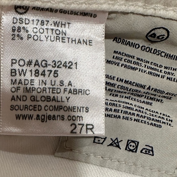 AG high-rise skinny ankle white button front jeans - Picture 6 of 7